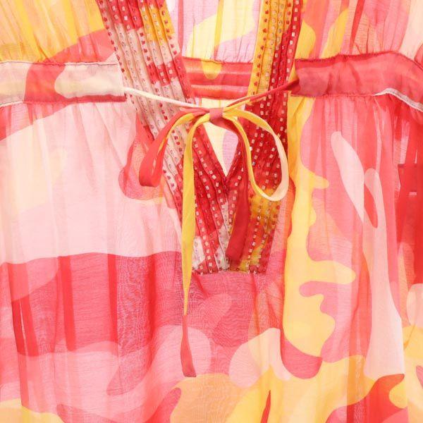 Diane von Furstenberg Silk Blend Overall Handle 7 Minutes Sleeve See Through Tunic Women Used