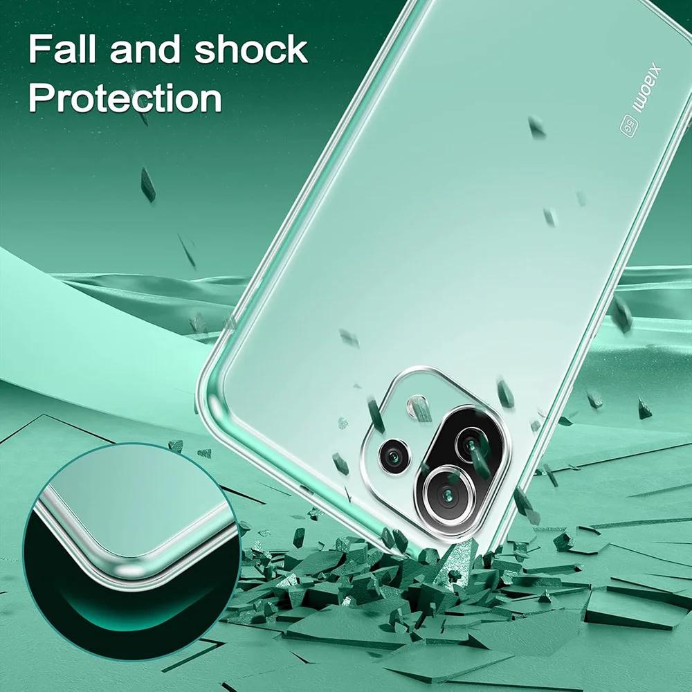 Original Ultra Thin Clear Silicone Soft TPU Case For xiaomi mi 11 11 Lite Cover Simple Soft TPU Clear Transparent Phone Case