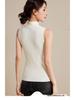 Women's Thermal Velvet Cationic Vest - Slimming Sleeveless, Half-High Collar for Autumn/Winter