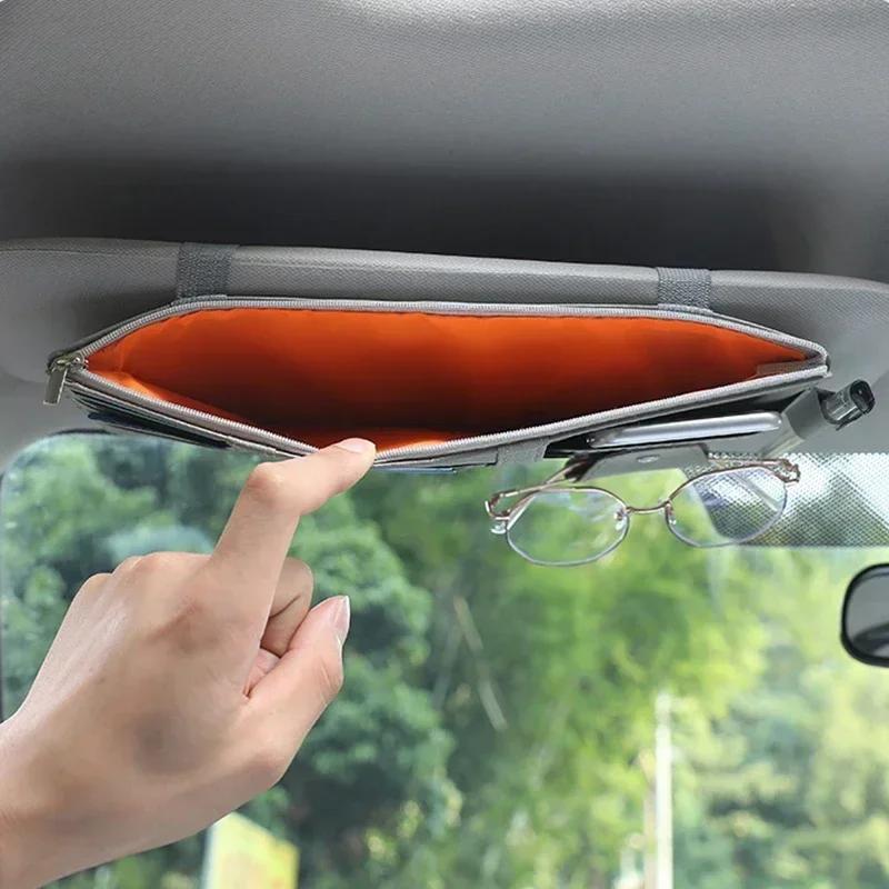 X4 X5 X6 2025 Car For BMW Car Sun Visor Organizer Multi-Pocket Auto Interior Accessories Zipper Pocket Organizer For BMW X3 X4 F