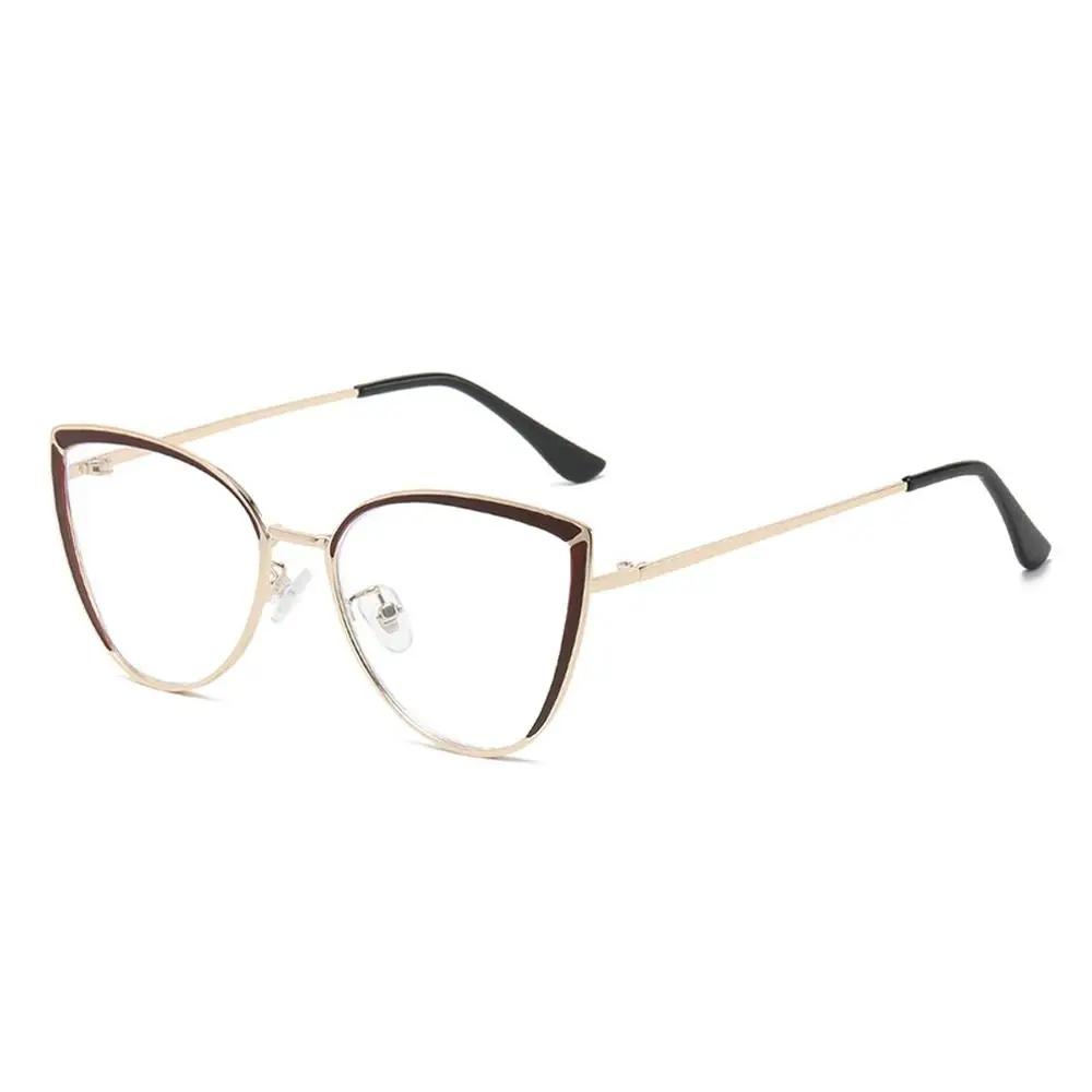 Women Fashion Rhinestone Anti-Blue Light Glasses Eye Care Ultra Light Cat Eye Frame Optical Eyeglasses Office Computer Goggles