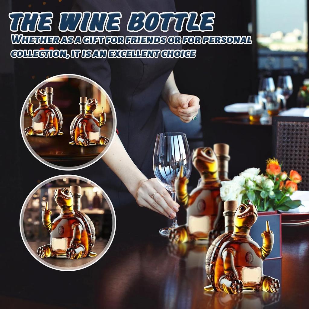 Tortue Geste du Milieu à 3D Carafe à Whisky Bouteille Verre à Whisky Tortue Pour Bar Bureau Décoration de Maison Carafe à Vin Unique