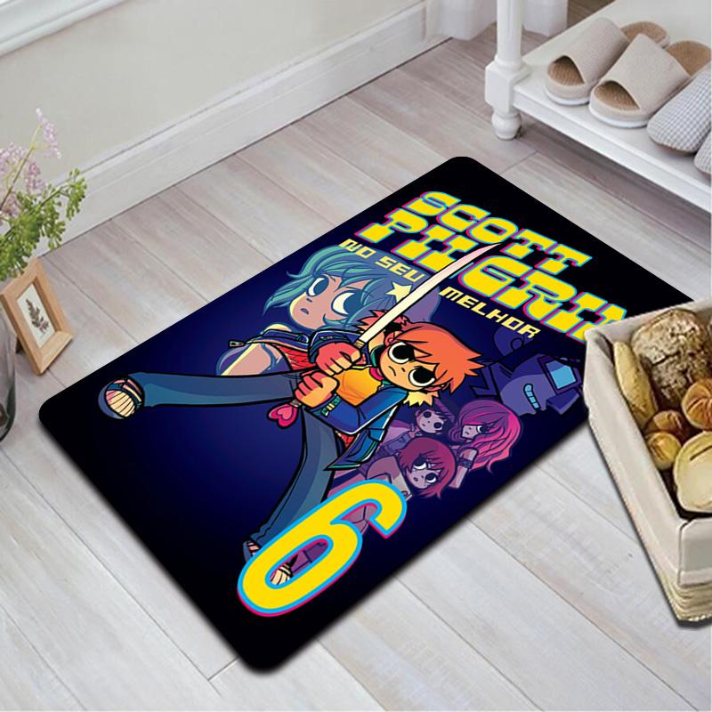 Scott Pilgrim anime design Rug Floor Mat for Living Room or Bedroom Soft and Comfortable Carpet a Gift for Birthday and Holiday.