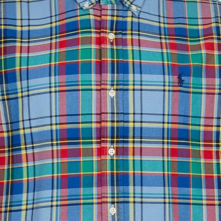 Polo Ralph Lauren Plaid Button-Down Loose Long Sleeve Shirt Men shirts Multicolor 710938001-001