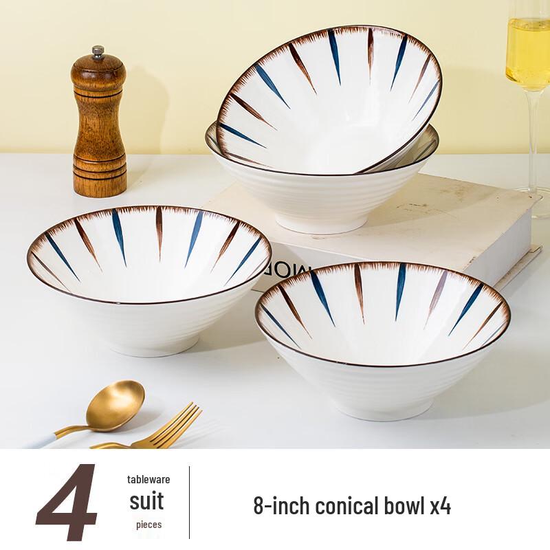 

ZISIZ Fresh Blue He Porcelain Douli Bowl Set