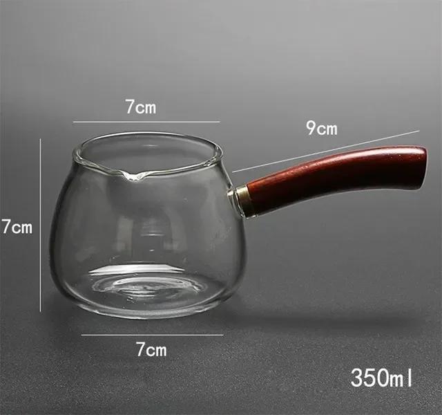 Creative Kung Fu Wood Glass Tea Tool Heat-resistant Handle Fair Tea Dispenser Cup Transparent Office Kettle Turkey Coffee ZD3LLR