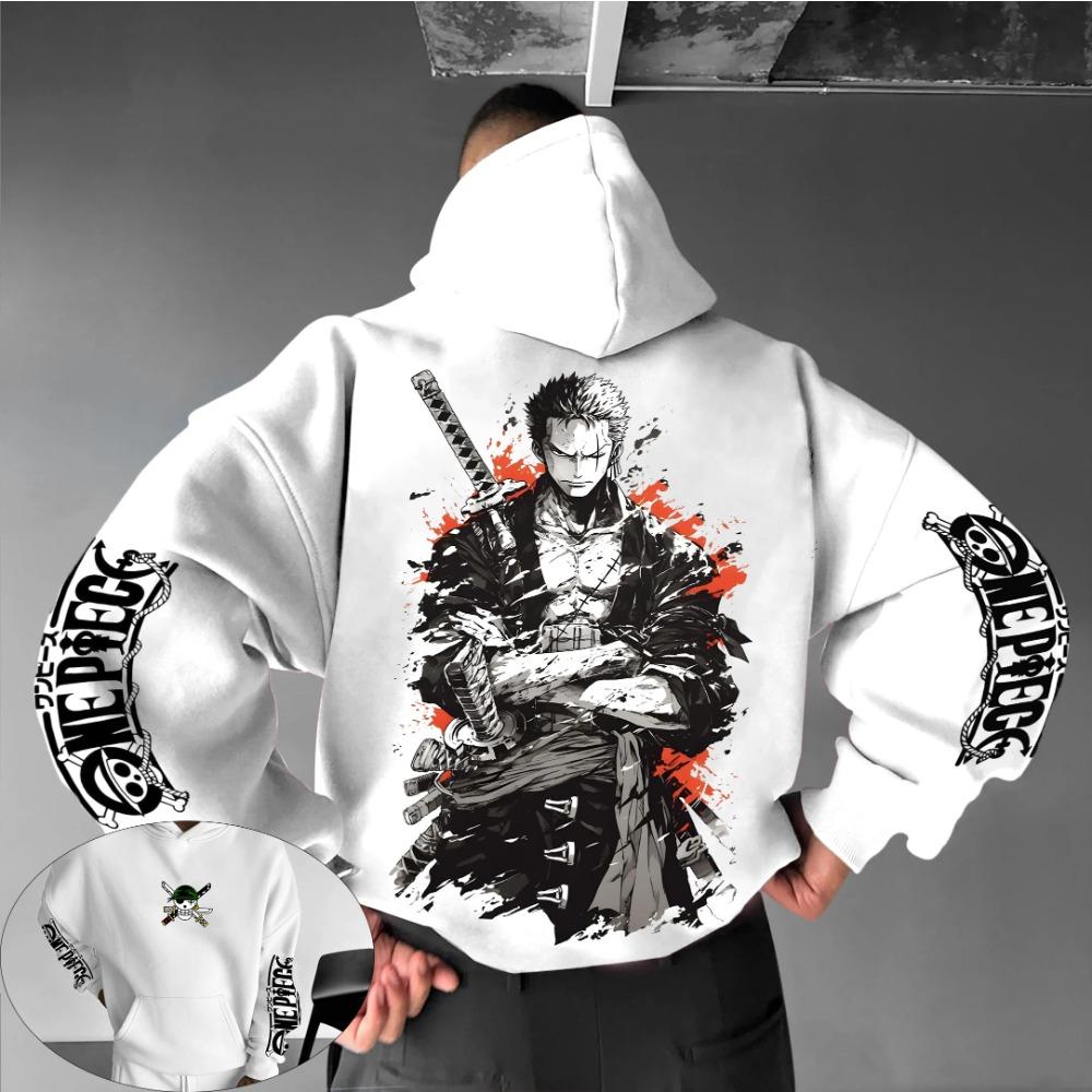 Herren Kapuzenpullover Pullover Roronoa Japanischer Anim Junge Kinder Langarm Hip Hop Eltern-Kind Kleidung L