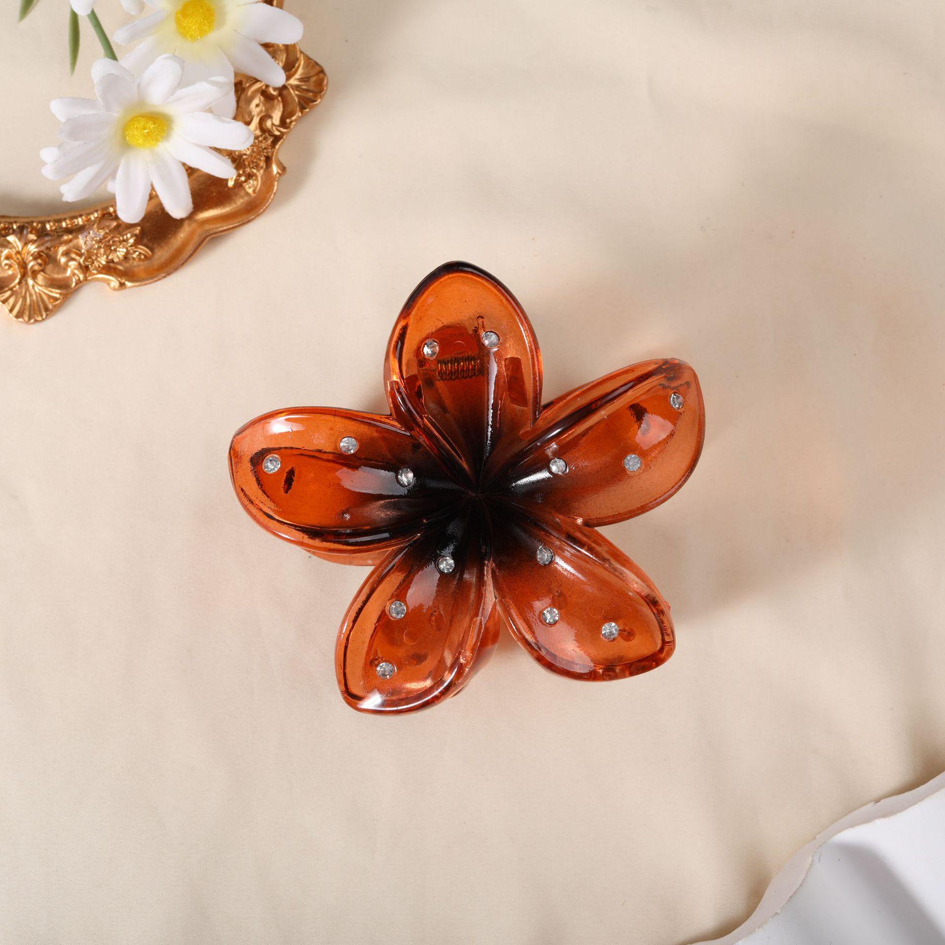 

Bauhinia Claw Clip: Rhinestone Candy Flower Hairpin for Women оранжевый