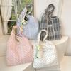 Summer Large-capacity Polka Dot Canvas Messenger Bag Niche Daily Commute Underarm Shoulder Tote Bag Women's New Model