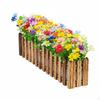 Artificial Flowers Planter Container Low Maintenance Picket Fence Ready To Display Fake