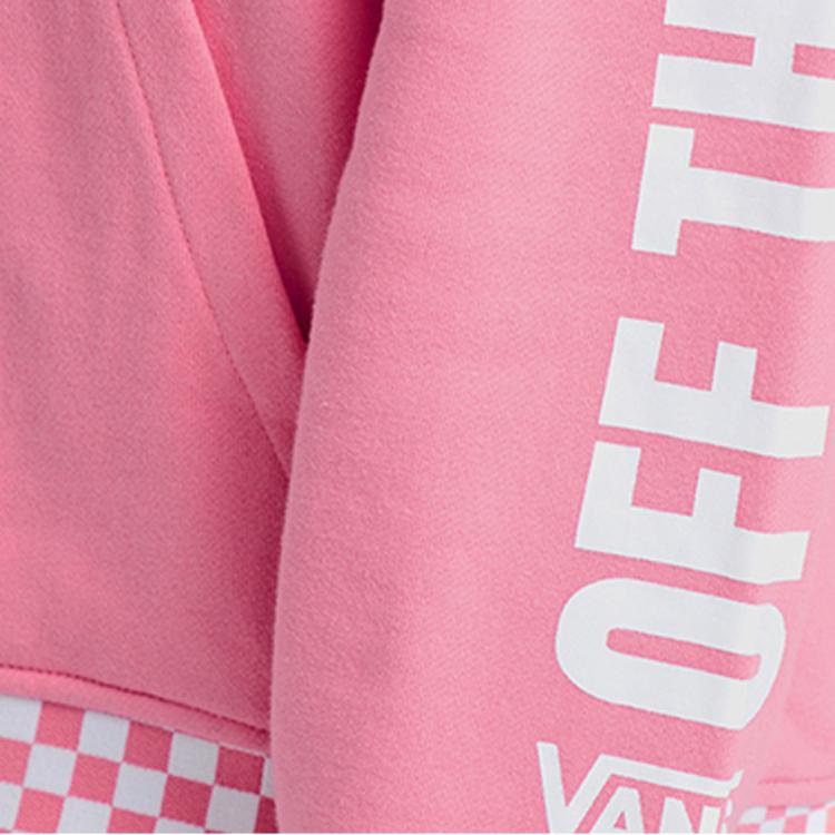 Vans Central Checkerboard Letter Print Hoodie Unisex hoodies Pink VN0A3UMYUV6