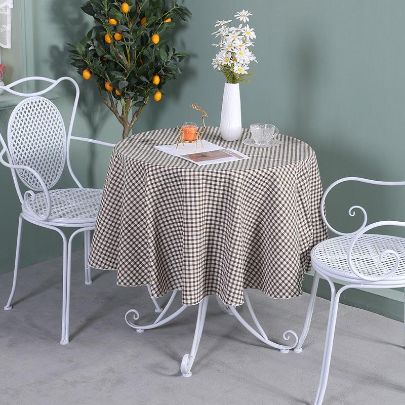 Runde Tischdecke Baumwolle Leinen Karierte Tischdecke Klein Frisch Runde Tischdecke Couchtisch Tischdecke Couchtischdecke