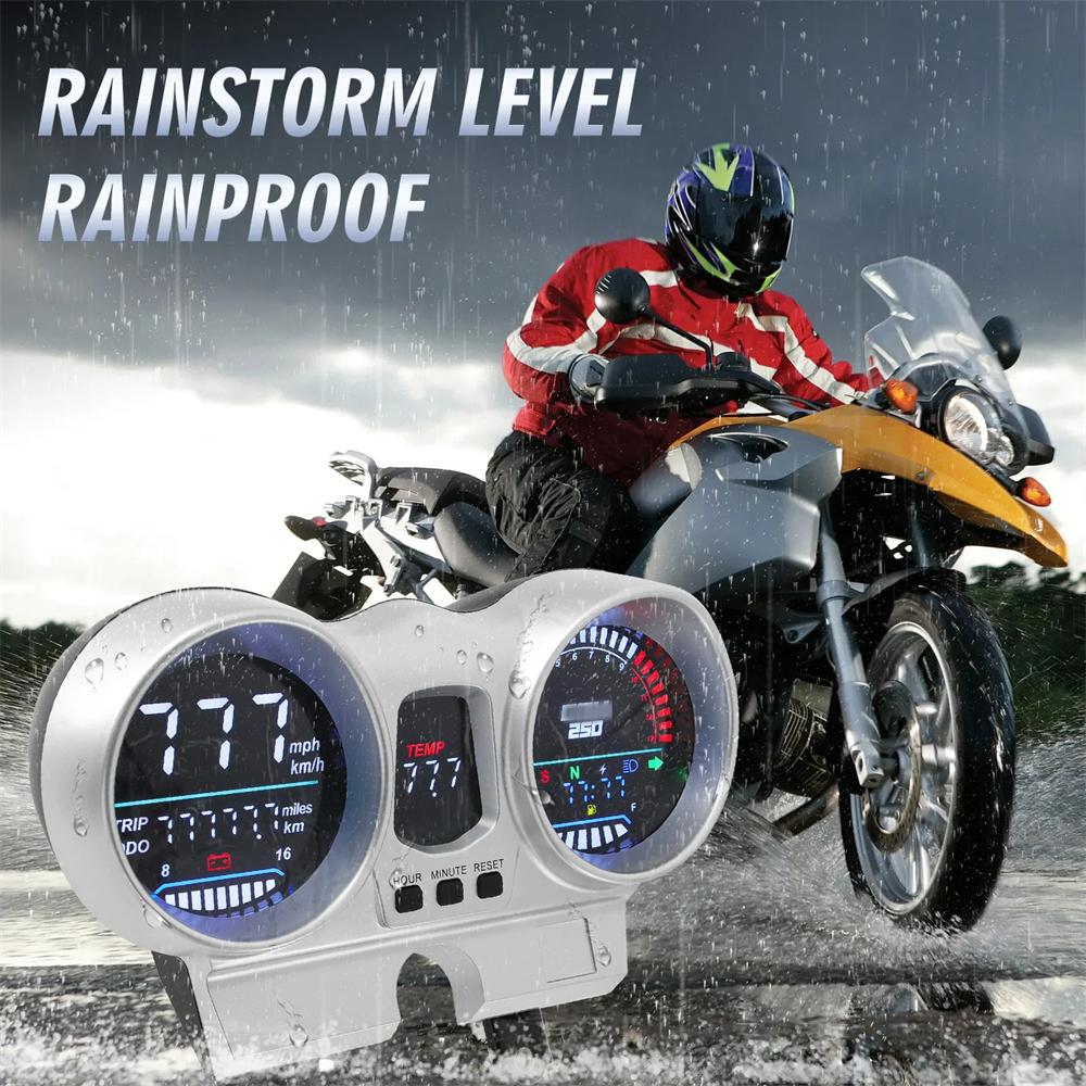 12V Motorcycle Speedometer Lcd Dashboard Tachometer Universal For Honda Cbx250