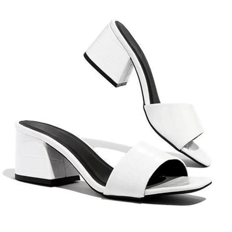 Fashion Summer Slippers Women Fashion Shoes for Women Black Large Sandals Luxury Heel Slippers