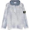 Logo Patch Drawstring Hooded Long Sleeve Sweatshirt Men Sweatshirt Gray K1S155100029S00Z2-V0024