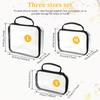 3Pcs Multi-Size Hard Storage Box Portable Clear Hard Shell Zipper Case Waterproof Makeup Storage Box Outdoor Tool Bag for Travel
