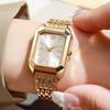 Montre Dame Style Léger Montre de Luxe Cadran Carré Acier Bracelet Ornement Montre
