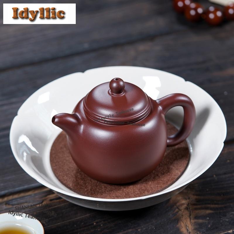 240ml Authentic Yixing Purple Clay Teapots Handmade Páo Zūn Pot Raw Ore Zhu Mud Kettle Chinese Zisha Tea Set Teaware Decoration