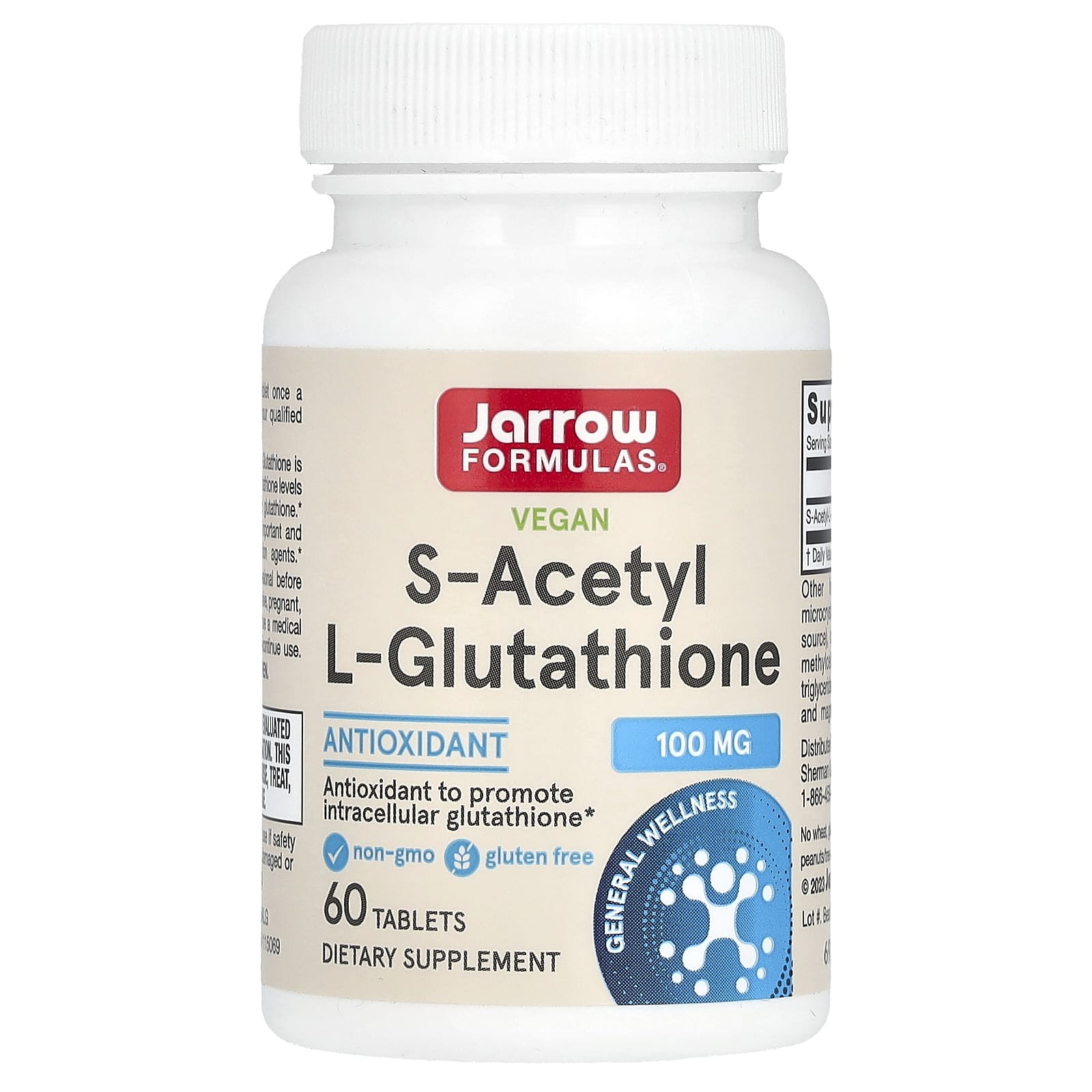 

Jarrow Formulas, S-Acetyl L-Glutathione, 100 mg, 60 Tablets