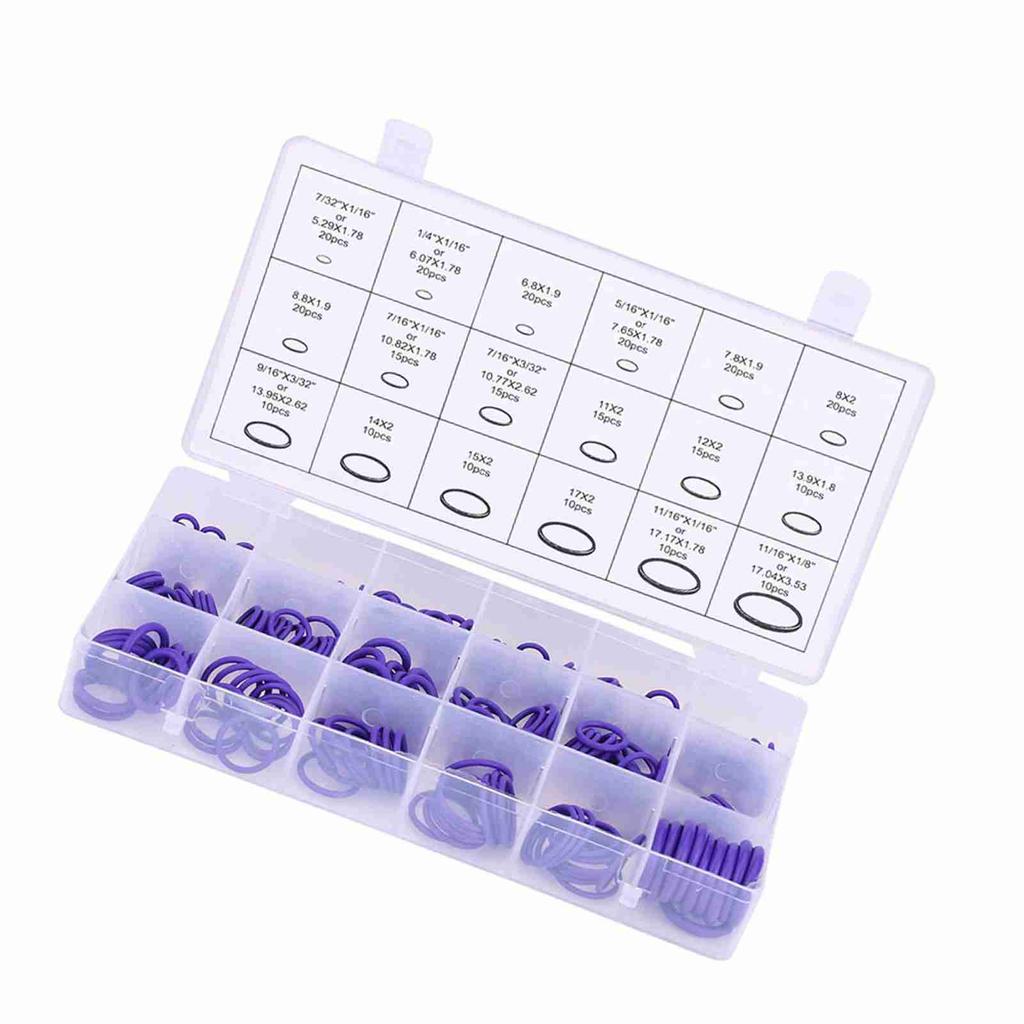270pcs Assorted Car Conditioning O Gasket Rubber Washer Purple