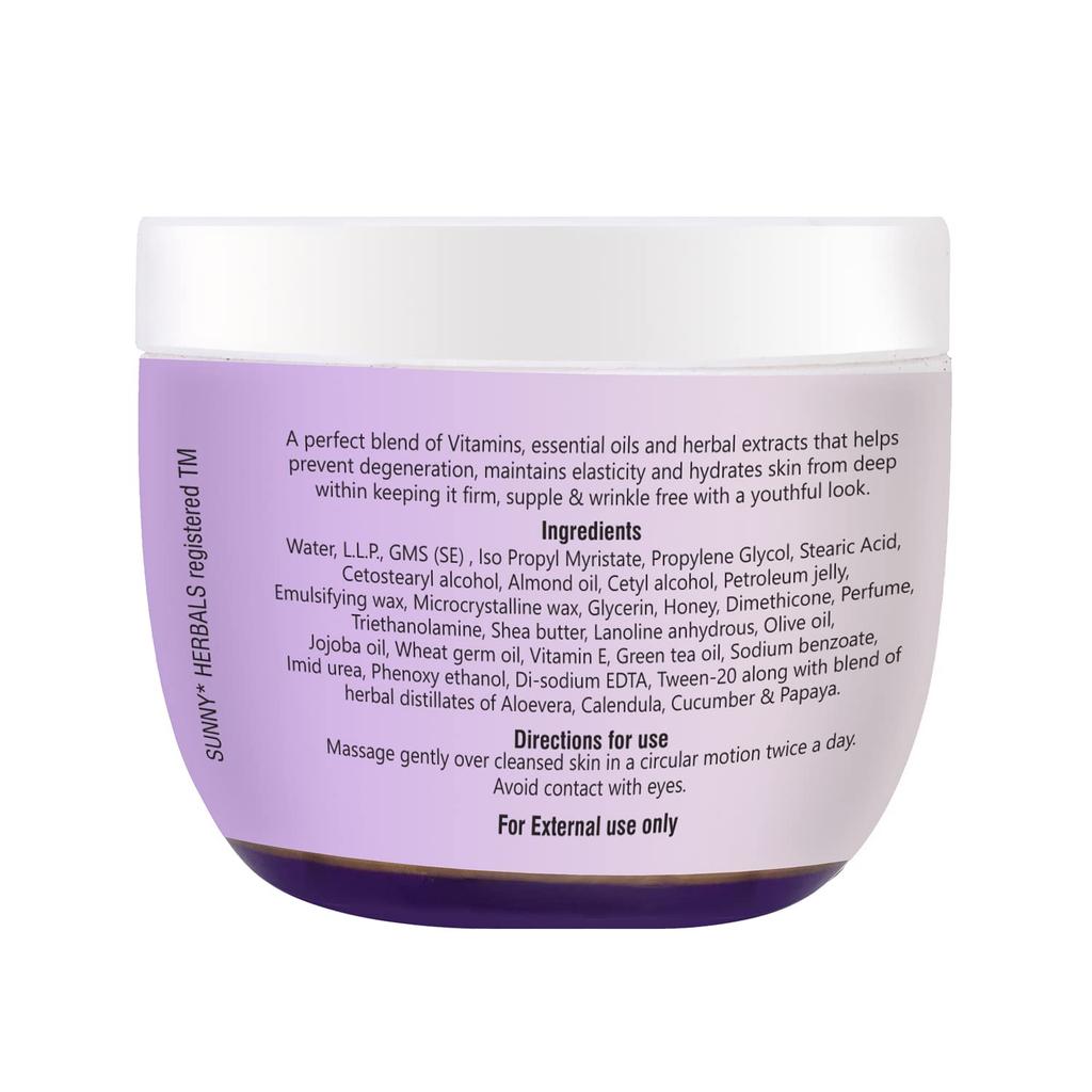 Sunny Herbals Anti-Falten-Creme 50G | Feuchtigkeitsspendende Straffende Hautpflege für Geschmeidige Jugendliche Haut