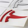 AME1 Car Front Grill Badge Auto Hood Trunk Emblem Sticker Auto Accessories For Tesla Model 3 Y S X 2017-2023 Roadster SpaceX Coil Mod