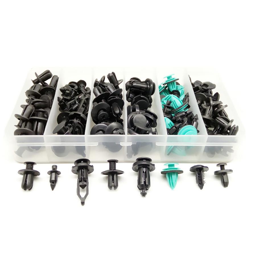 120PCS 8 Sizes Fastener Clips + 50PCS Nylon Tie Wrap For Fender Bumper Car Door