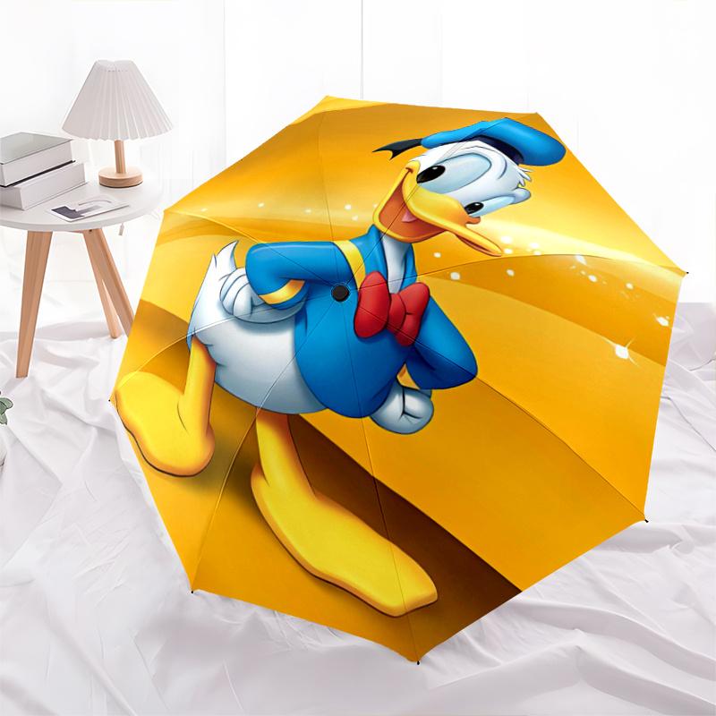 1pc Yellow Donald Duck Automatic Opening and Closing Umbrella - Suitable for Various Occasions, Outdoor Activities, Lightweight and Durable