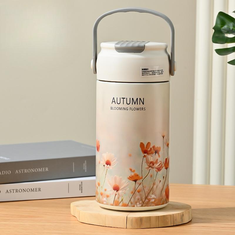 

Большая емкость для разделения чая чашка для цветочного чая термос из нержавеющей стали чашка для привлекательного вида горизонтальная двойная чашка для питья соломинка портативный бытовой чайник 550ml