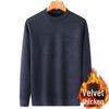 Middle-aged & Elderly Men's Thickened Velvet Knit Sweater Faux Two-Piece
