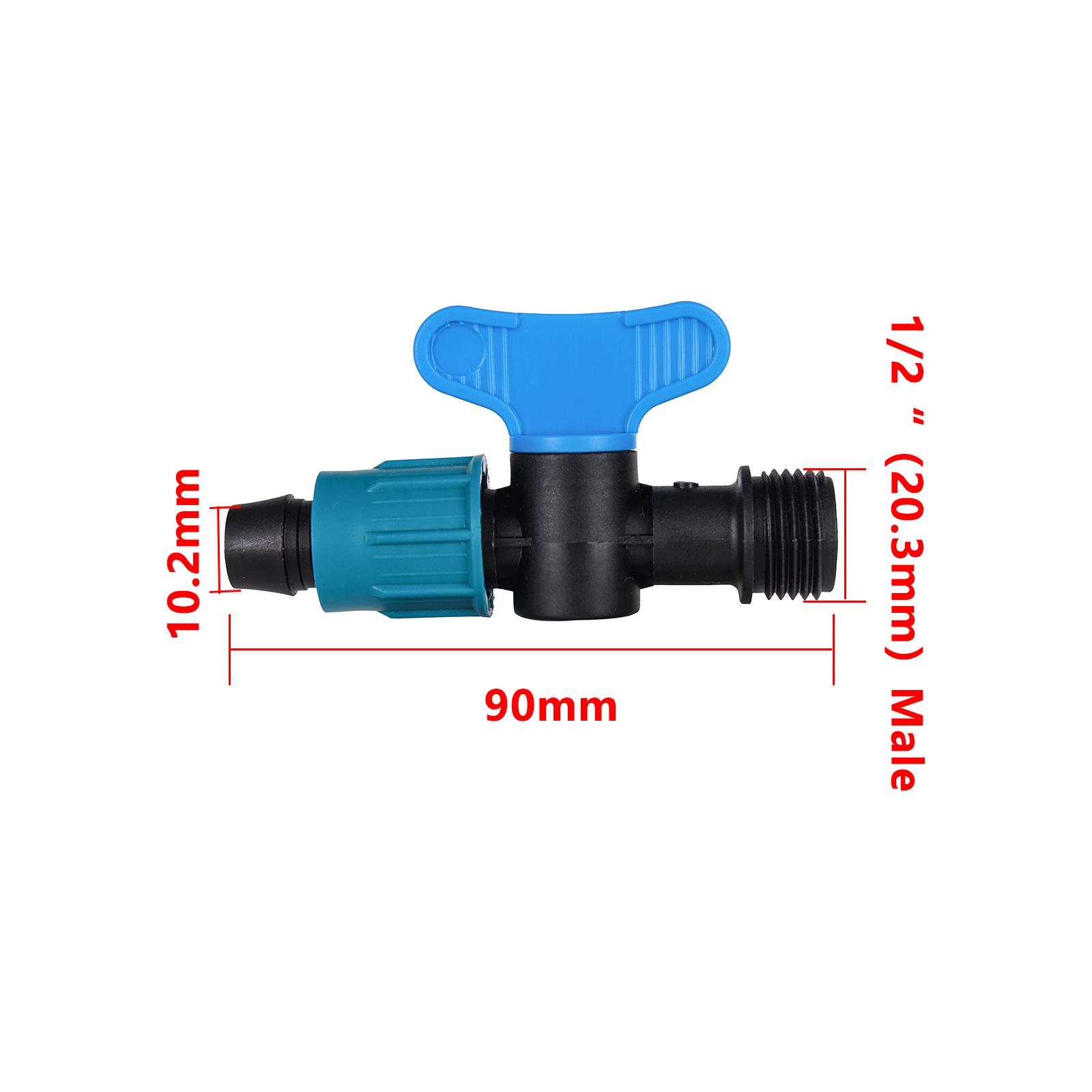 

16mm Drip Irrigation Pipe Fitting 1/2 Male Thread Connector Irrigation Hose Valve Pe Pipe Lock Fitting Garden Water Connection