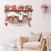 Artistic Potted Plant Kitten In Hammock Wall Stickers, Self-Adhesive Decor for Study Room Bedroom Kids Room Decoration