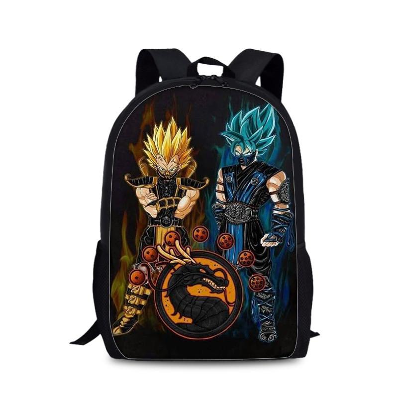 Dragon Ball Goku Printed Nylon Book Backpack For Students And Daily Use