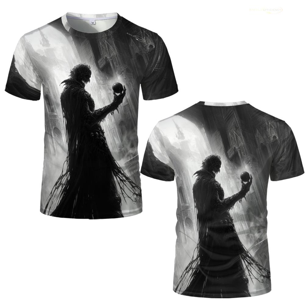 Devil Apple Gothic Cool T-shirt Comic Illustration Fashion Short-sleeved O Neck Tops Oversized Boys And Girls 3D Printed T Shirt