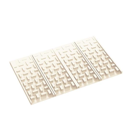 Drain Mat Checkered Four-Fold Silicone Draining Mat with Slope Anti-Slip Dishwasher Safe Quick Water Drainage Kitchen Drying Mat