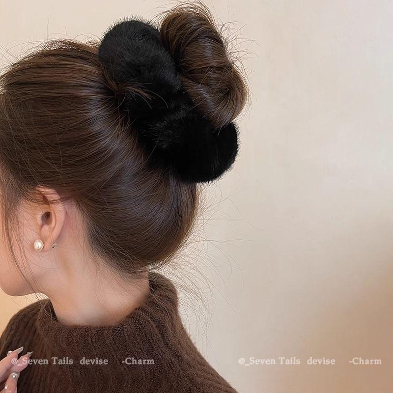 New Soft Plush Hair Rope Korean Thick High Elastic Bear Hairband Braiding Hair Accessories Ponytail Headwear Scrunchies