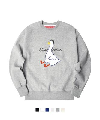 SUPERLATIVE Goose Oversized Fleece-Lined Sweatshirt (Gom4-5Sp156)