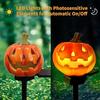 Solar Powered Pumpkin Stake Lights - Decorative Outdoor Garden, Patio, and Lawn Halloween Decorations with Energy-Efficient Lighting