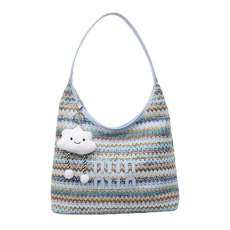 2025 new tote bag hand-woven large-capacity handbag simple and versatile shoulder messenger bag