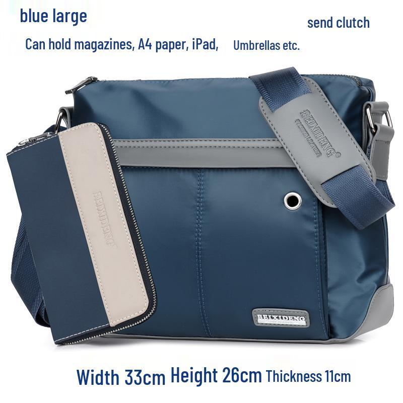 Men's Large Capacity Canvas & Nylon Crossbody Shoulder Bag - Casual Korean Style Backpack
