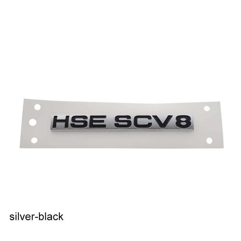 

3D Премиум Буквы HSE SCV8 для Англии Великобритания Внедорожник Внедорожный автомобиль Капот двигателя Крыло багажник Задняя наклейка Эмблема Значок Наклейка silver-black
