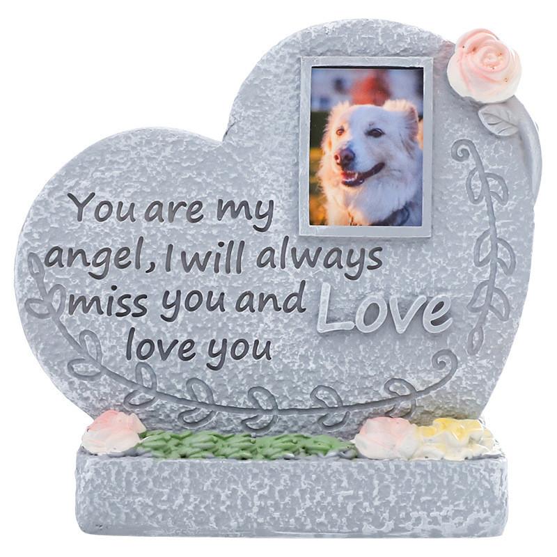 Resin Pet Memorial Stone For Dog Remembrance And Garden Decor