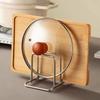 Stainless Steel Double Slot Cutting Board Storage Rack - Stable Home Kitchen Organizer
