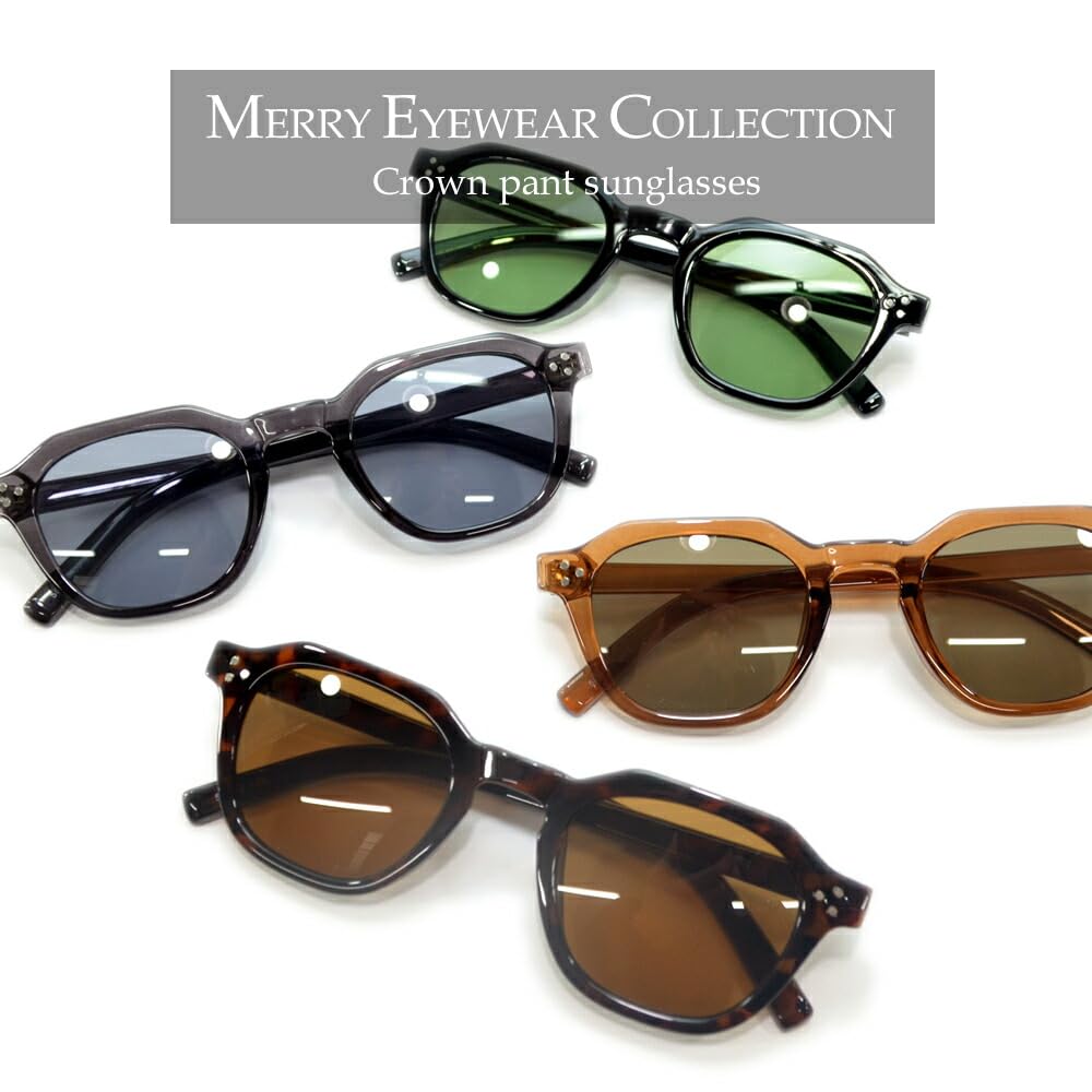 Sunglasses for Men and UV Fashion Crown Boston Tinted Lenses [MERRY PLEASURE] Women, Protection, Glasses, Panto, Round, Style, (Lightly Colored)