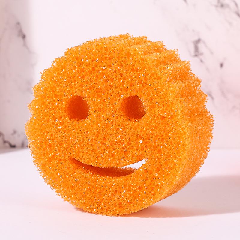 Douyin Smiley Magic Cleaning Sponge – Loofah-Style Honeycomb Kitchen Dish Sponge