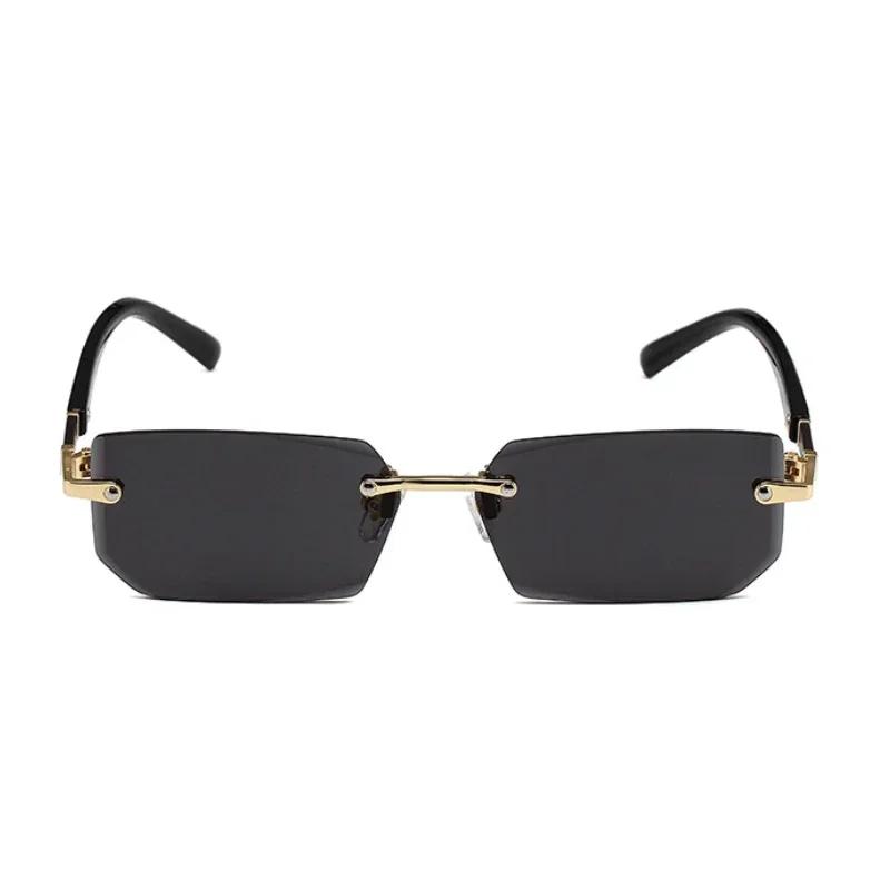 Unisex Rimless Square Sunglasses Women Men Designer Brand Sun Glasses Female Male Colorful Small Mirror