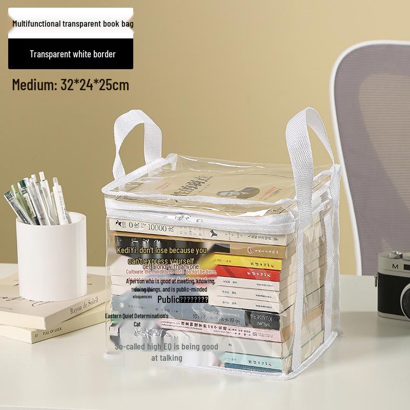 Large Capacity Transparent Moisture-Proof Book Storage Bag for Dorms