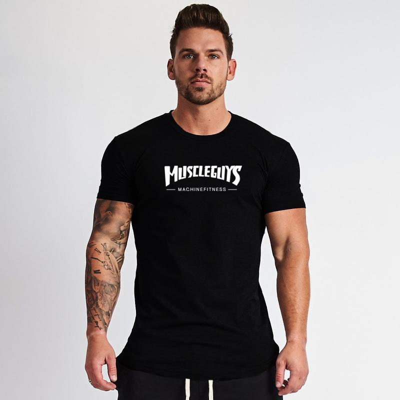 

Muscleguys, летняя мужская дышащая, впитывающая пот, эластичная футболка с короткими рукавами, спортивный топ для бега на открытом воздухе, фитнеса и фитнеса XXL