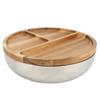 304 Stainless Steel Mixing Bowl Serving Bowl With Wood Lid Food Storage Salad Bowl For Kitchen Cooki