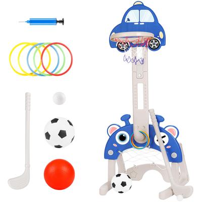 Çocuklar için İç Mekan Basketbol Potası, 4'ü 1 arada (BasketbolFutbolGolfHalka Atma) Ayarlanabilir Yükseklik Mini Basketbol Potası, İç ve Dış Mekan Oyunları için Mükemmel,